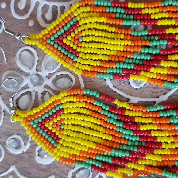 2 New Pairs Of Beaded Bohemian Earrings